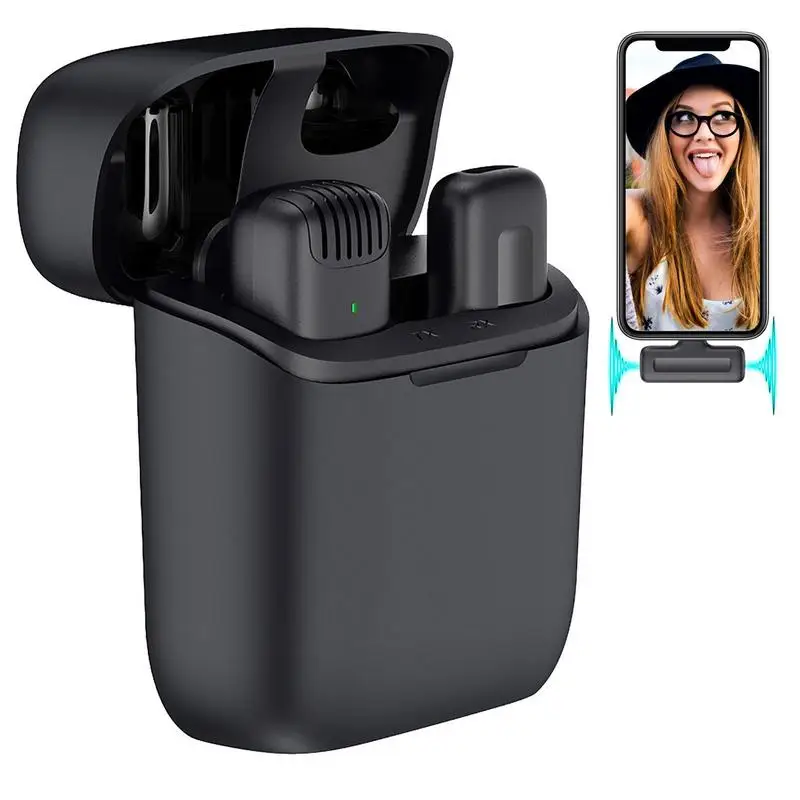

Wireless Lavalier Live Microphone 2.4G Live Noise Reduction Wireless Microphone Lapel Microphones For Mobile Phone Tablets