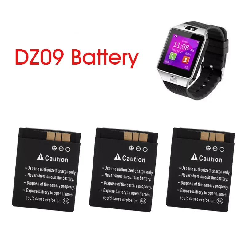 

2023New 1/2/3PCS For DZ09 Smart Watch Battery 3.7V 380mAh Rechargeable Li-ion polymer Backup Bateria For KSW-S6 RYX-NX9 A1 Smart