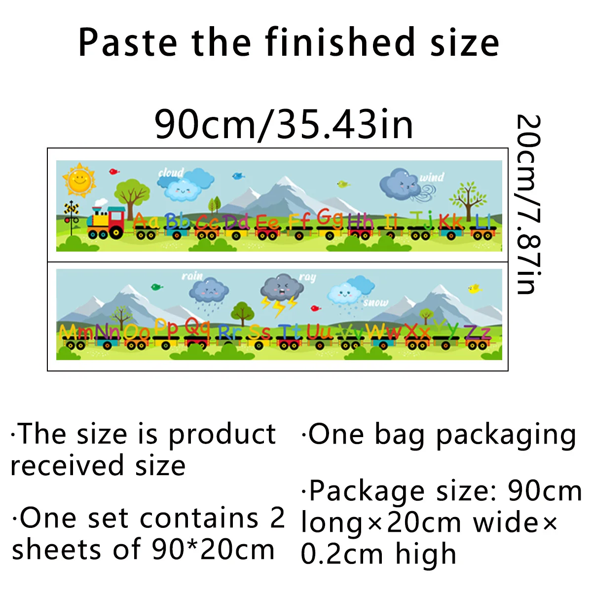 Наклейки с мультяшными линиями поезд завод дизайн английские буквы плинтус