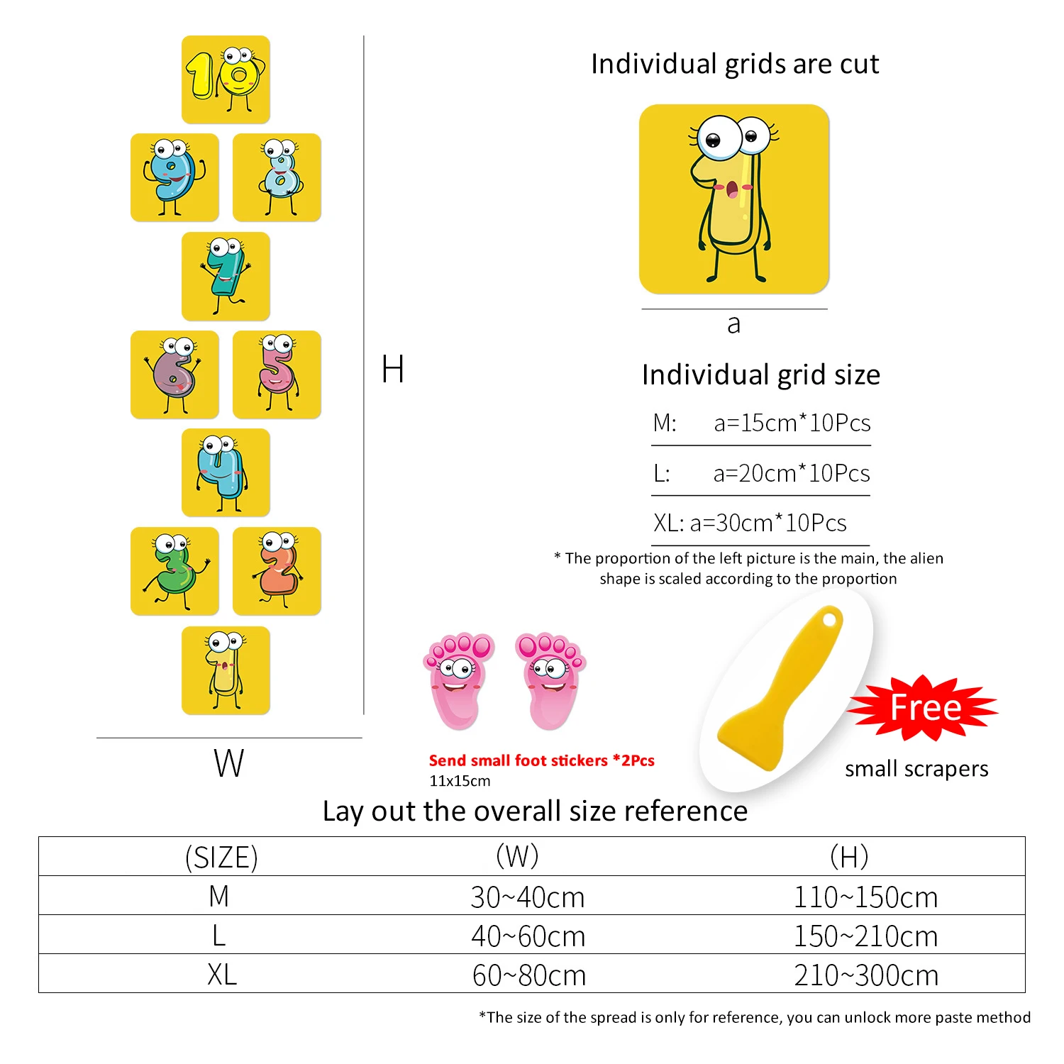 

1Set Waterproof Removable Cartoon Number Grids Hopscotch Game Floor Stickers Parent-child Gift Home Nursery Kindergarten Decor