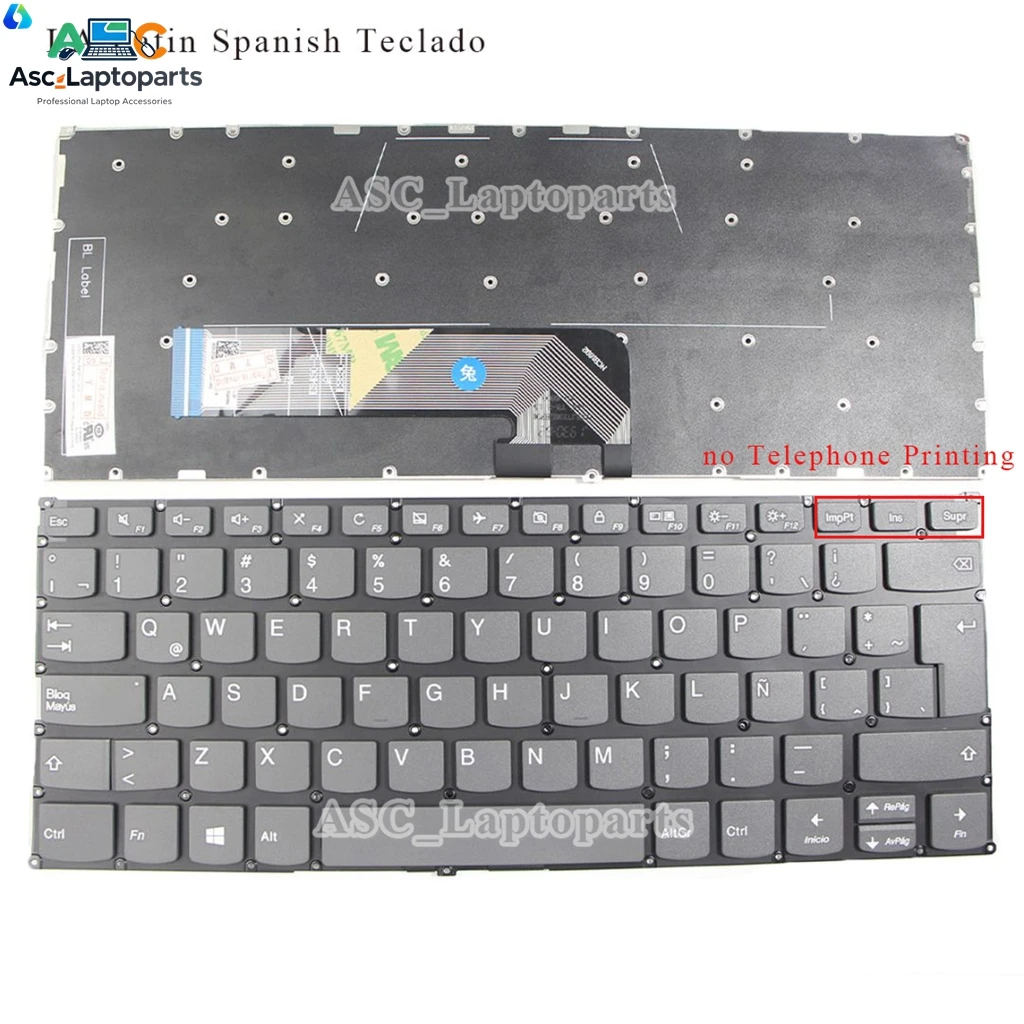 Фото Новая латинско-испанская клавиатура для Lenovo ThinkBook 13s-IWL 13s-IML 14s-IWL 14s-IML 14-IIL Type 20SL 14-IML plus 20TG серого цвета с подсветкой №1