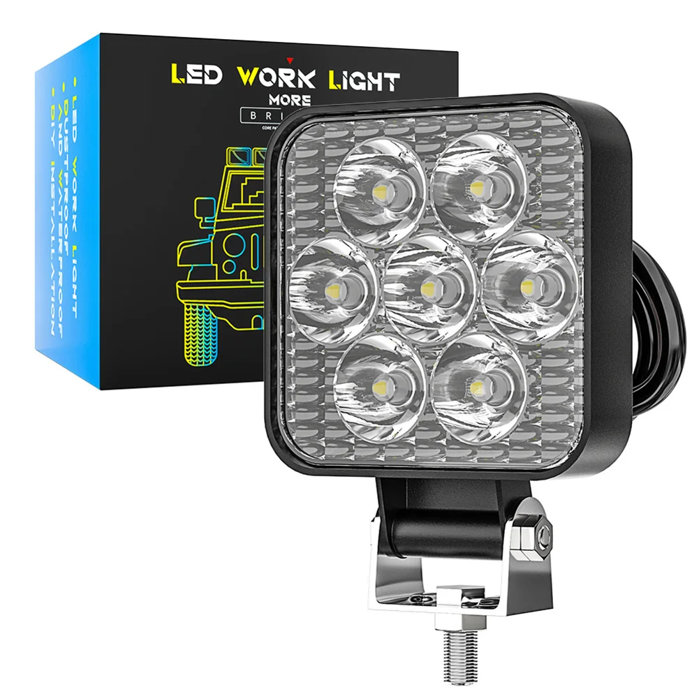 

21W Waterproof Led Work Light Bar 840LM 9-30V 3030SMD 6500K Square Spotlight Work Light Headlight For Truck Off Road SUV ATV