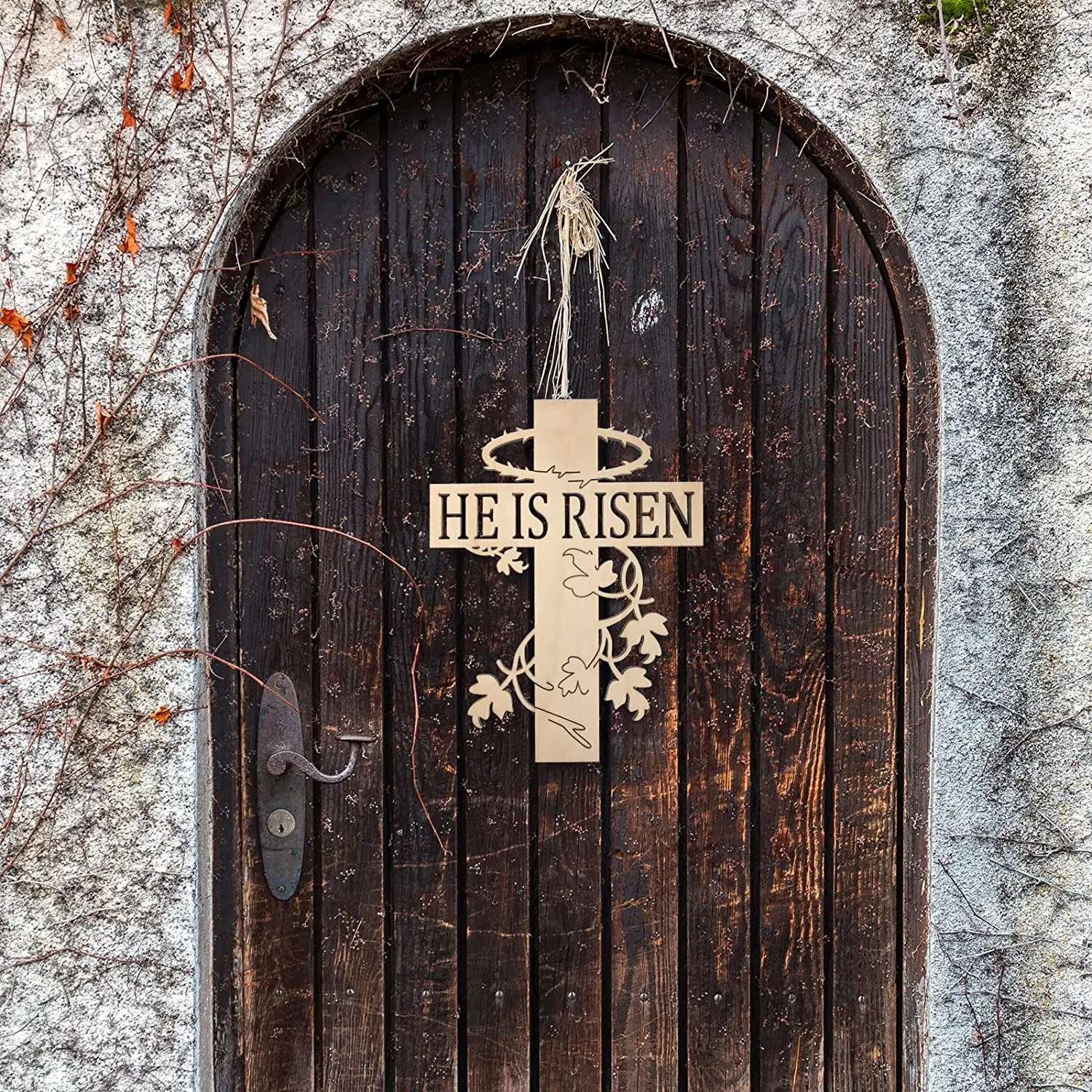 

Hand Carved Cross Home Decoration for Easter Wooden Funny Decorative Sign For Garden Decor Supplies 2022 Creative New Arrival