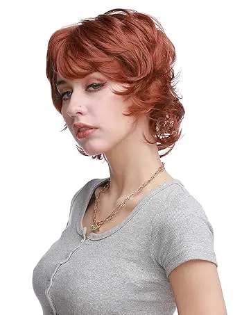 short copper red wig