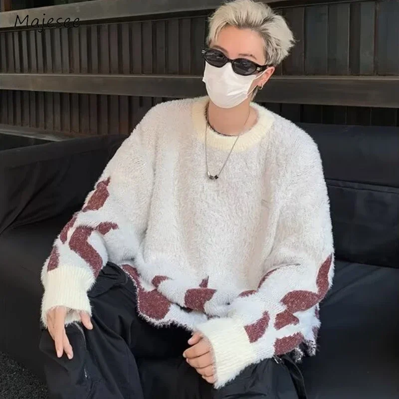 Мешковатые пуловеры нестандартной формы мужские зимние утолщенные теплые