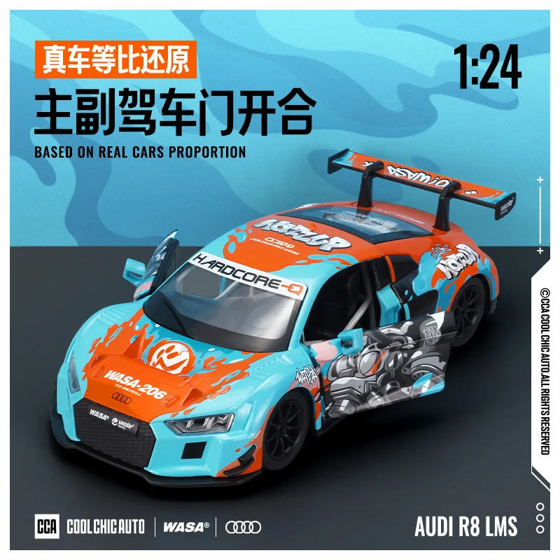 1:24 BMW M4 GT3 AUDI R8 LMS WASA Миниатюрная модель автомобиля из сплава масштабная литой под