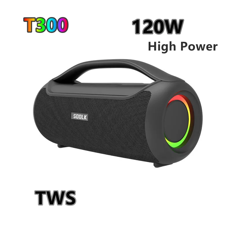 

SODLK120W Big Power Wireless TWS Subwoofer Bluetooth Speaker High Volume Waterproof Portable NFC Mobile Power HIFI Sound Quality