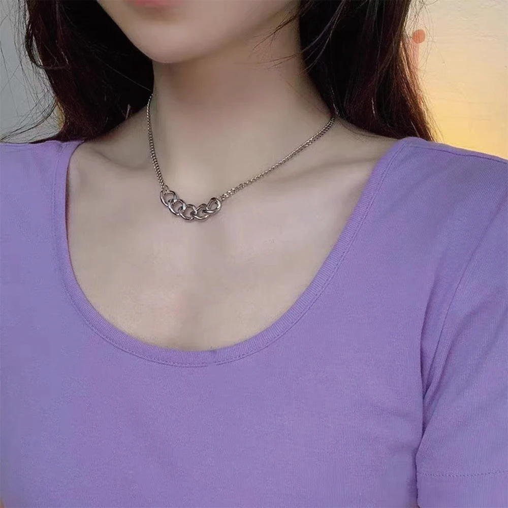 

Fashion Necklace Creative Versatile Geometric Oval Necklace Ladies Romantic Gift Jewelry for Girl