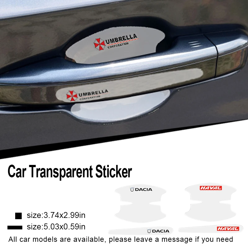 

8pc Car Transparent Handle Car Sticker To Protect The Door for Citroen C ELYSEE C2 C3 C4 GRAND PICASSO C5 C6 Xsara Accessories
