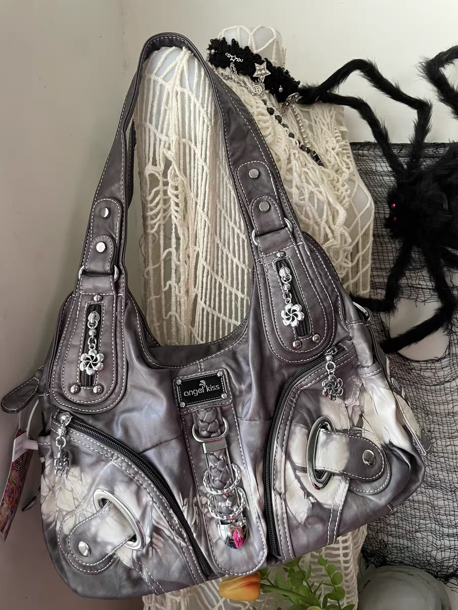 Винтажная сумка Y2k с принтом тай-дай женская ретро субкультура кожаные сумки на