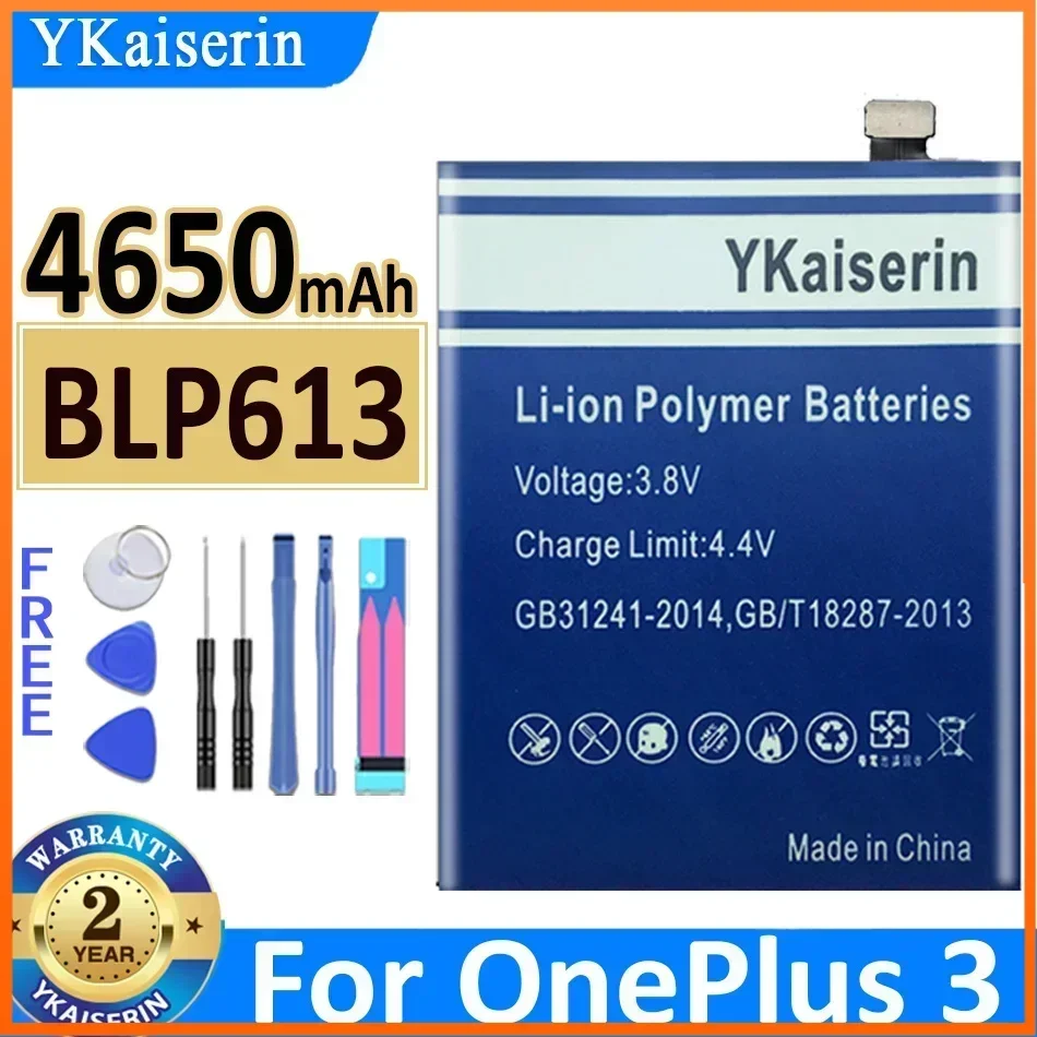 YKaiserin BLP613 Аккумулятор для OnePlus 3 OnePlus3 1+ 1 A0001 Three 3T 5/5T 6 2 6T/7 + Bateria