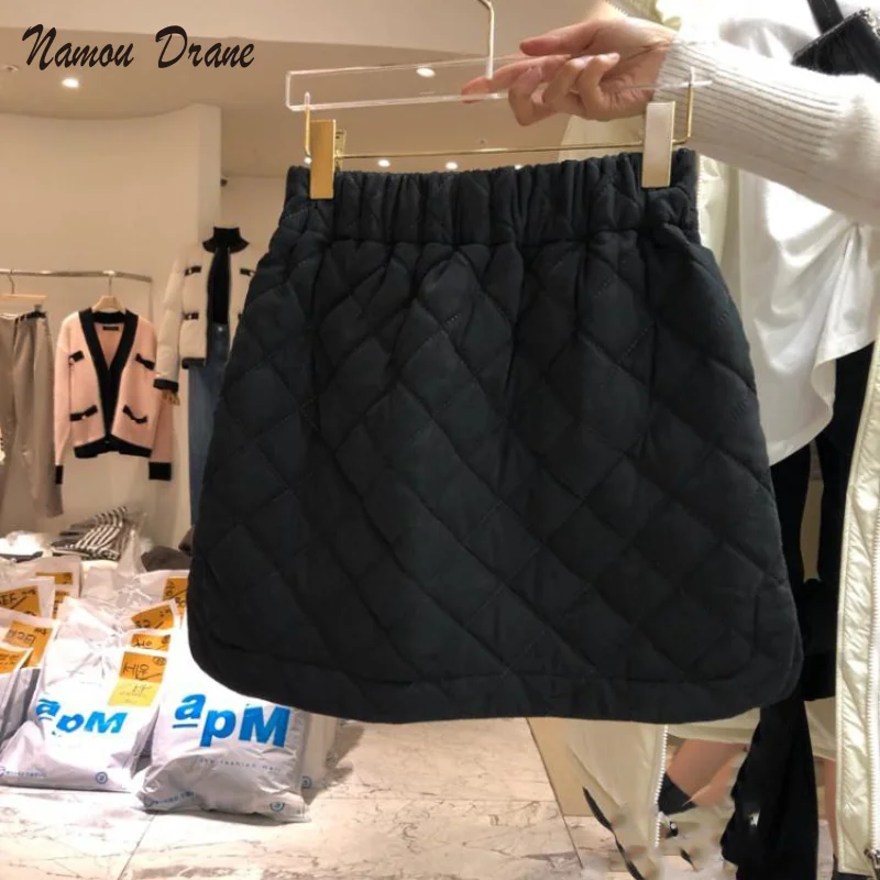 

Namou Drane Causal Stretch High Waist Women Skirt Korean Argyle Split Mini A-line Skirts 2021 New Fashion Femme Mujer Faldas