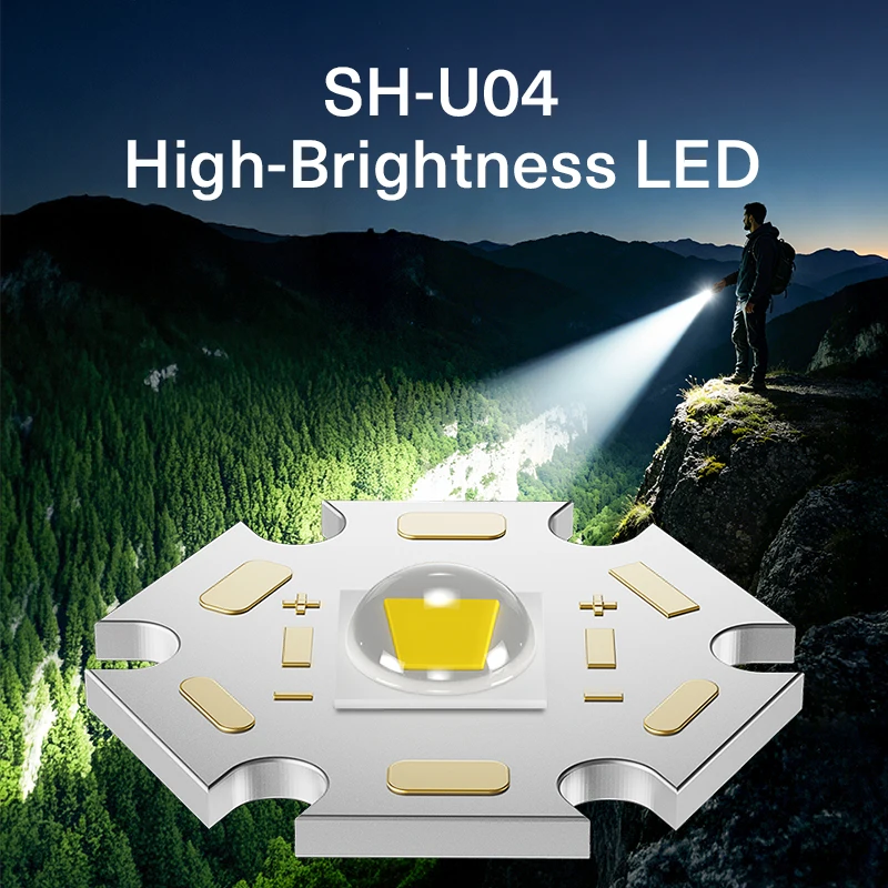 Фото Фонарик SUPERFIRE A21 7W LED из алюминиевого сплава, портативный, с батареей 18650 и разъемом Type-C, водонепроницаемый, для кемпинга, походов и чрезвычайных ситуаций. №2