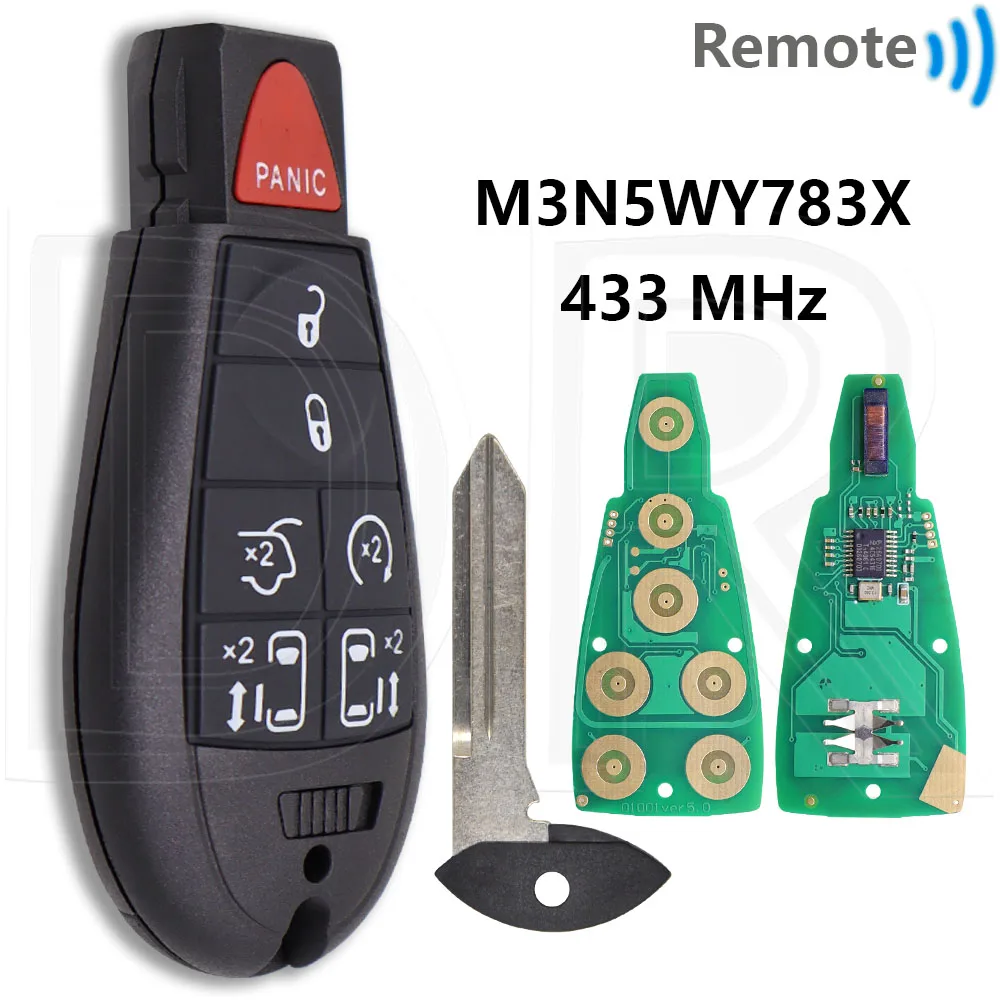 

Отличный 433 МГц M3N5WY783X ID46 PCF7941 GQ4-53T PCF7961A автомобильный дистанционный ключ для Jeep Cherokee Chrysler Town & Country Dodge Caravan RAM
