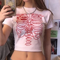 2022 new characteristic sternum love print short sleeved t shirt female sweet and spicy girl personality casual match top y2k
