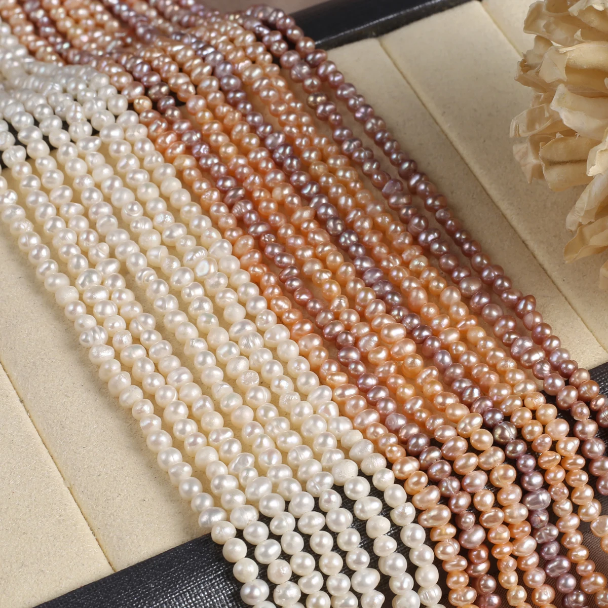 Natural Freshwater Pearl Beads AAA Loose Spacer Transverse Hole for Jewelry Making Diy Women Elegant Necklace Bracelet Crafts