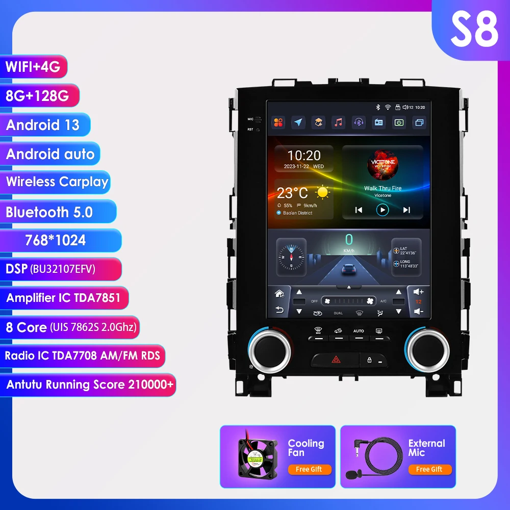 

Hizpo 9,7-дюймовый 2din Android 13 для Renault Koleos Megane 4 Samsung SM6 Talisman 2017-2019, автомобильный радиоприемник, мультимедийный плеер Carplay