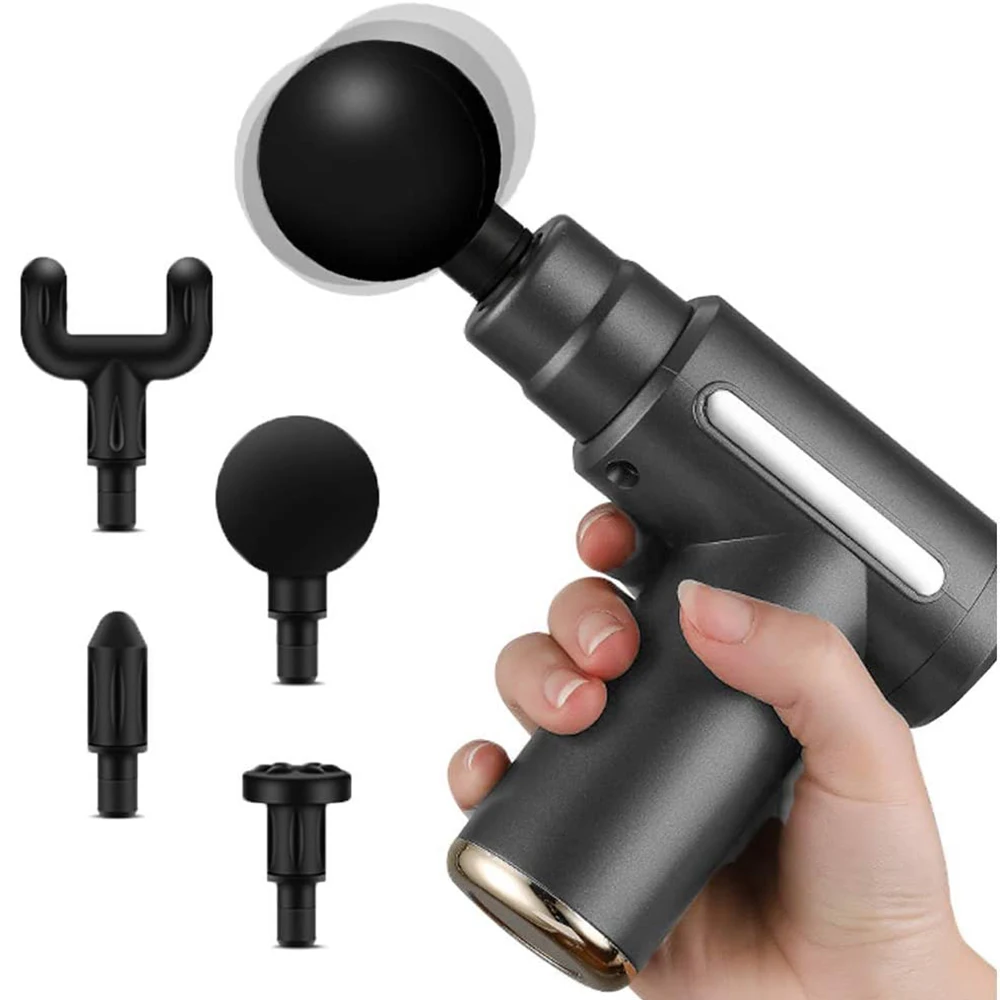 

Mini Massage Gun Deep Tissue Massage Gun 4 Massage Heads Travel Home Handheld Electric Massagers for Body Muscle Relax 6 Modes