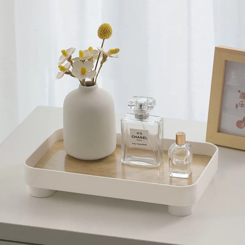 

Multi-Function Wooden Desktop Storage Tray Perfume Aromatherapy Dressing Table Cosmetics Storage Box Porch Clutter Key Storage