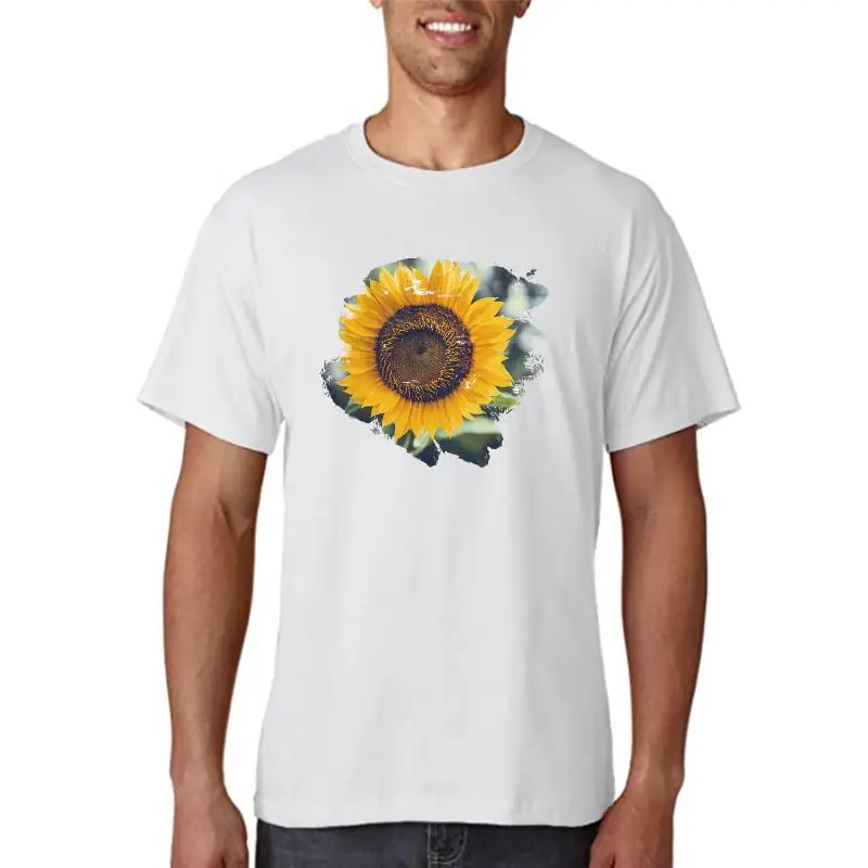 

Женская футболка с цветочным принтом подсолнуха, с графическим принтом