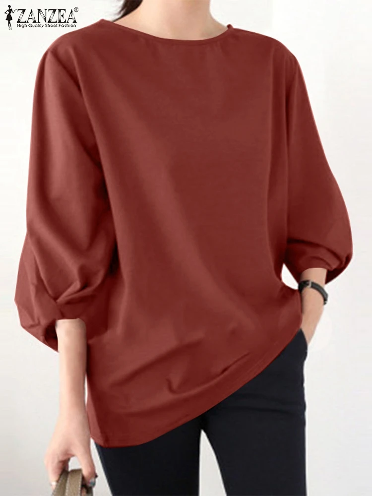 

ZANZEA Bohemian Spring Women Loose Blouse O-Neck Short Sleeve Ruffle Tops Blusas Elegant Casual Oversized Vintage Chemise 2022