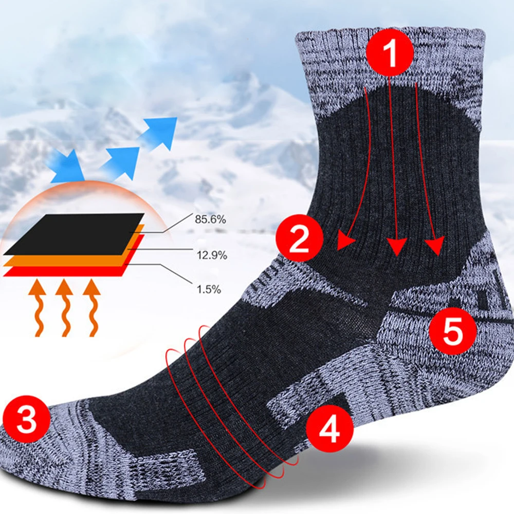 

Casual Outdoor Ski Mountaineering Hiking Sports Running Socks Autumn and Winter Towel Socks Fashion Warm Thicken Cotton Hosiery