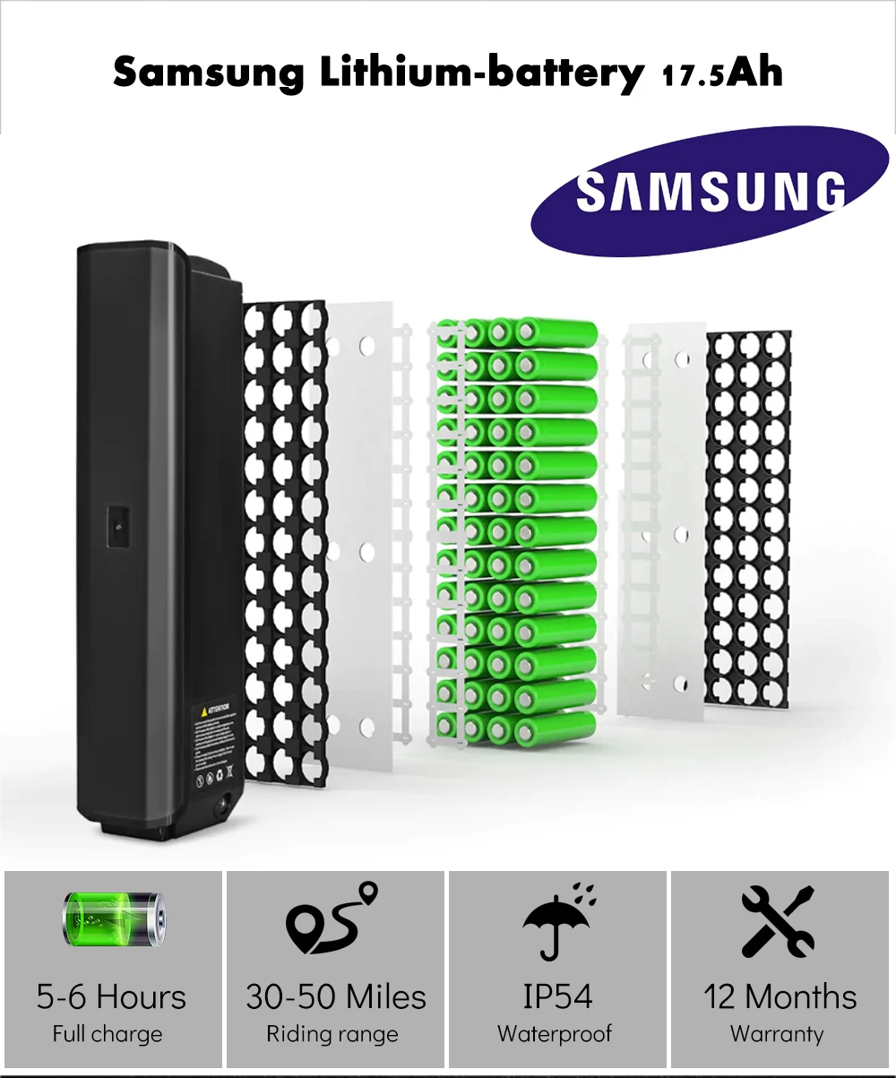 Аккумулятор Samsung для электровелосипеда Shengmilo 48В 17 5 Ач