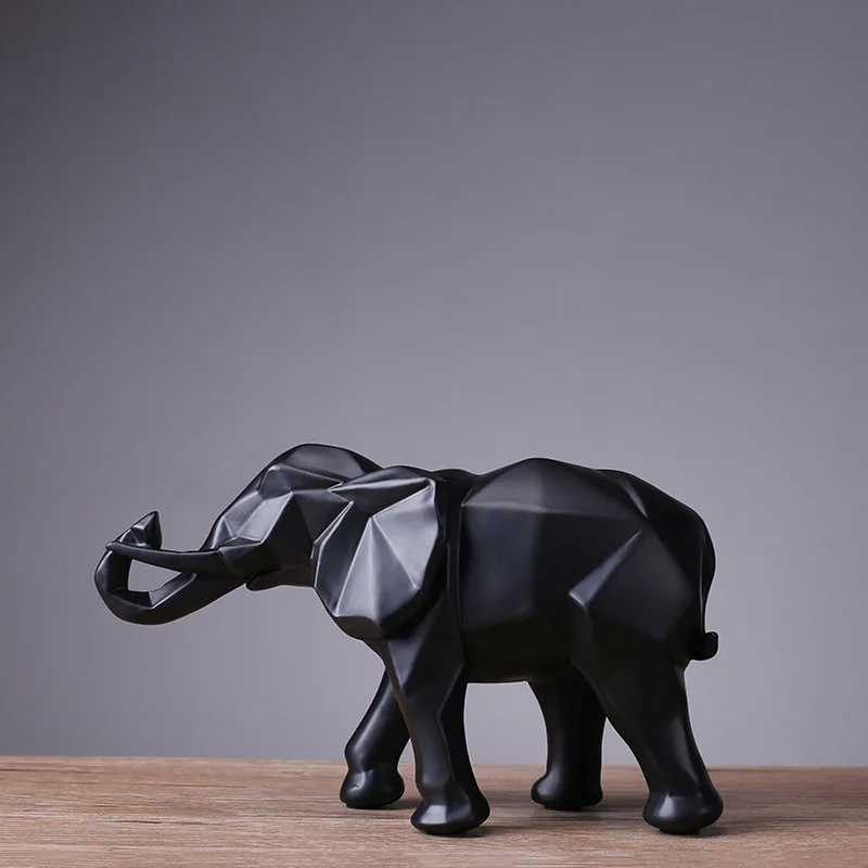 

Декоративная статуя в виде слона из смолы, абстрактная Геометрическая скульптура, настольное ремесло, украшение для дома, статуя в виде животного, домашний декор
