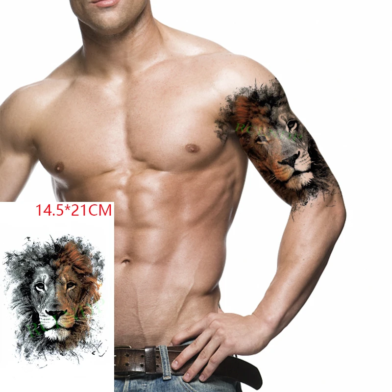 Waterproof Temporary Tattoo Sticker Broken Roman Clock Gear Big Size Body Art Flash Tatoo Fake Tatto Stickers for Girl Men Women |