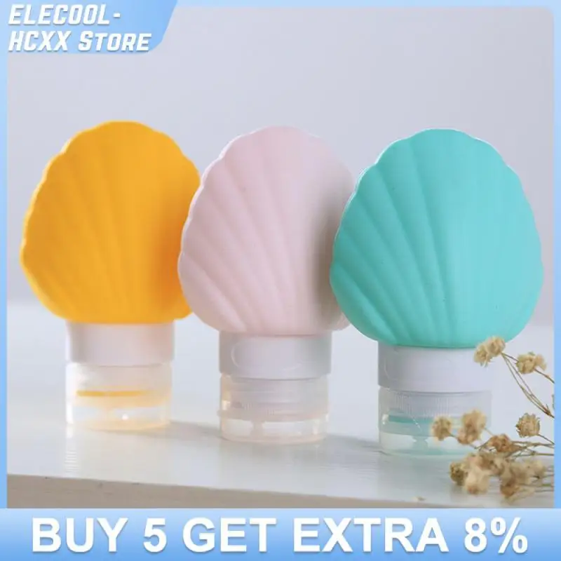 Shell Silicone Travel Set Shampoo And Shower Gel Cosmetic Squeeze Containers Tools