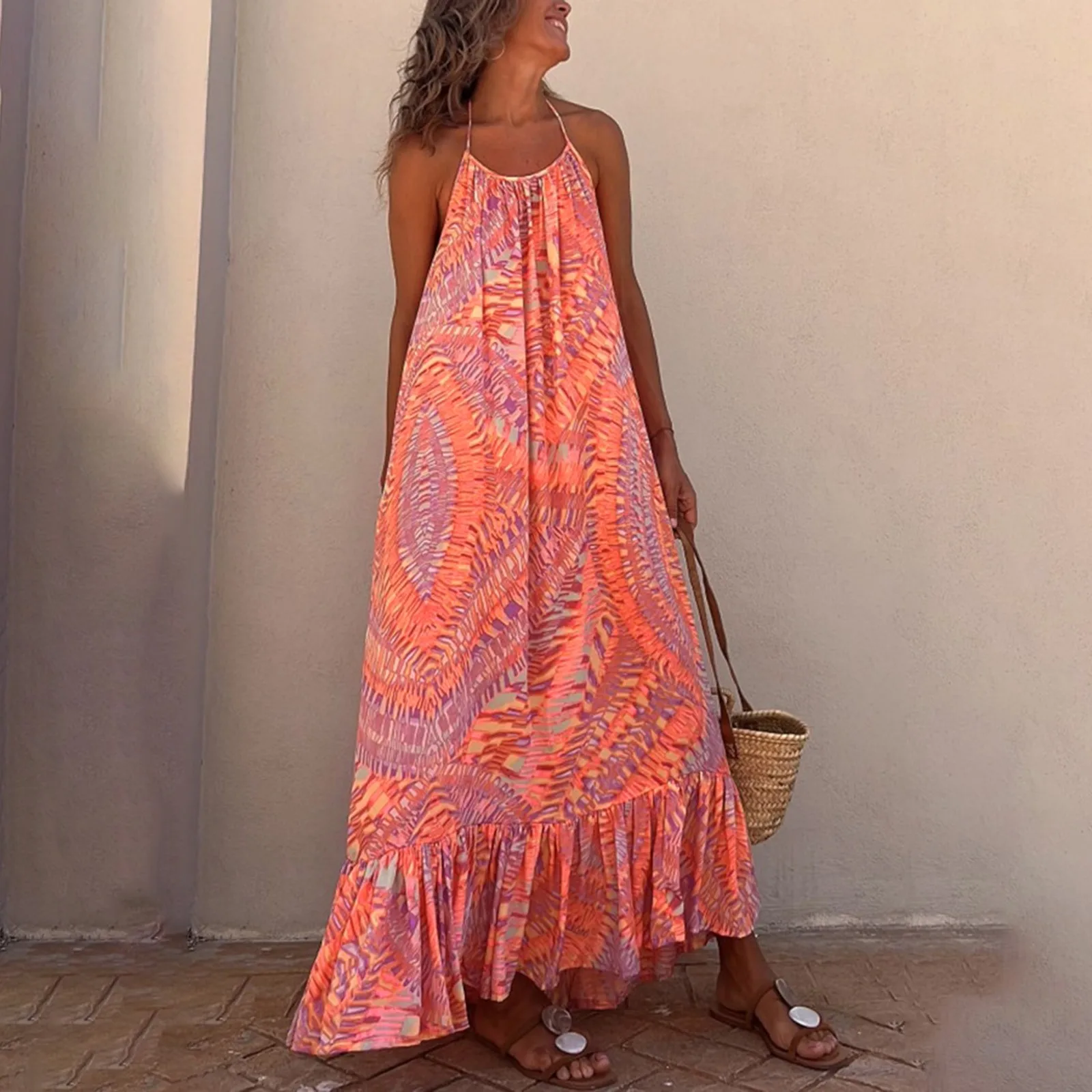 

Женское платье-миди без рукавов, с V-образным вырезом