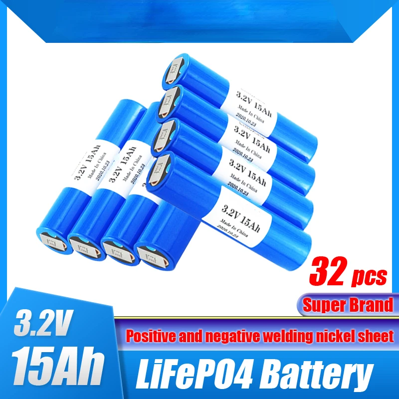 

32 шт., литиевая батарея 33140 в, 15 Ач, 15000 Lifepo4, мАч, 12 В, 24 В