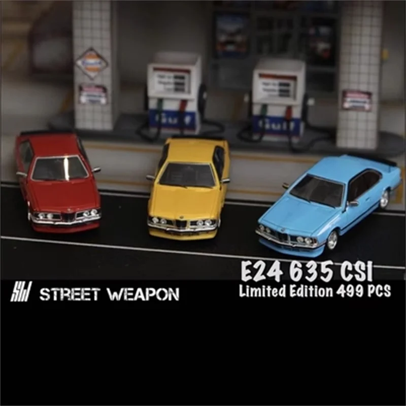 

PreSale Street Weapon 1:64 E24 635 CSI Red / Yellow / Blue Die-Cast Car Model Collection Miniature