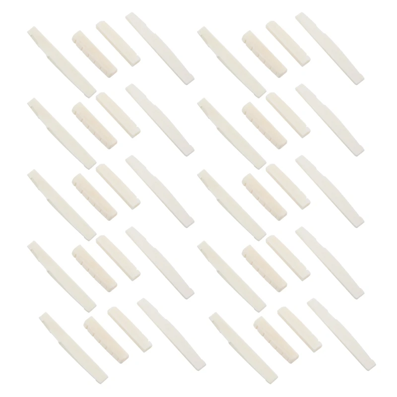 

20 Sets Of 40Pcs 6 String Acoustic Guitar Bone Bridge Saddle And Nut Made Of Real Bone