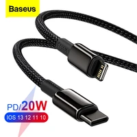 baseus 20w pd usb cable for iphone 13 12 pro xs max xr x usb type c fast charging data cable for macbook ipad mini air wire cord