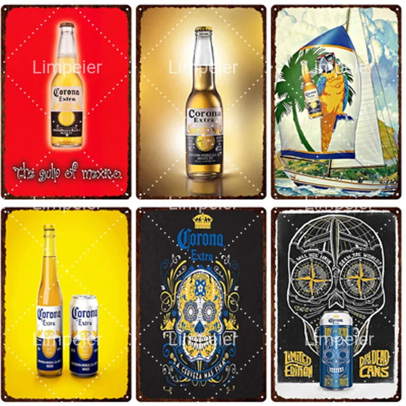 Металлический постер в стиле ретро с изображением алкоголя шампанского |