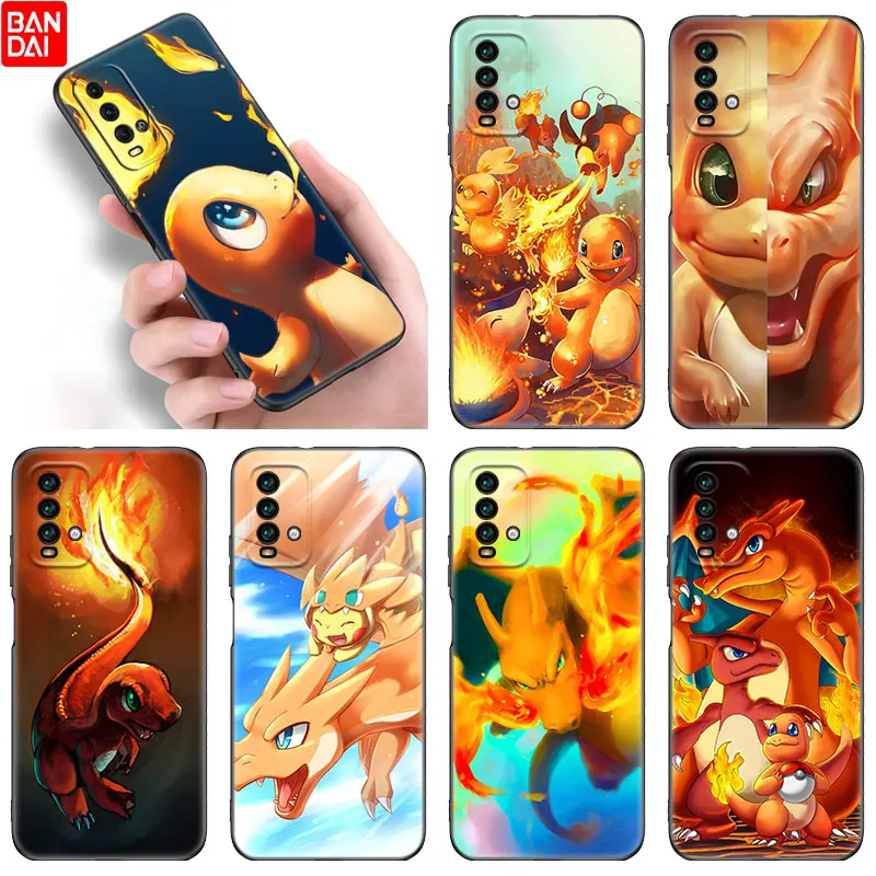 

Charmander Pokemon Silicone Phone Case For Xiaomi Redmi Note 11 11S 11T 11E 10 10T 10S 9S 8T 9 8 7 Pro 5G Black Soft Cover