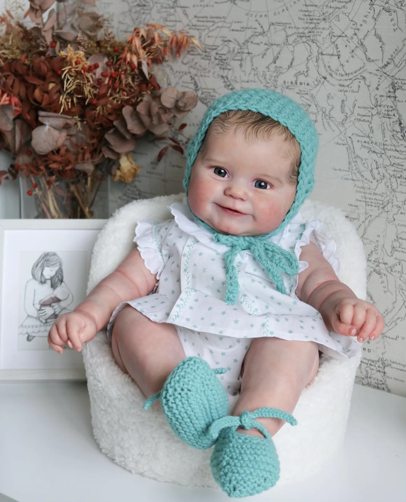 

50CM Maddie Reborn Doll Girl Touch Soft Vinyl Bebê Reborn Handmade High Painted Hair Muñecas Reborn
