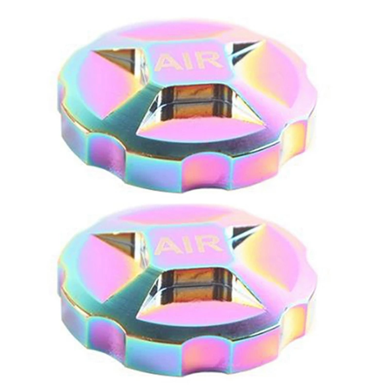 

2X Colorful Bicycle Front Fork Sleeve Front Air Shoulder Sleeve Aluminum Alloy Nozzle Air Valve Cover Mountain Bike
