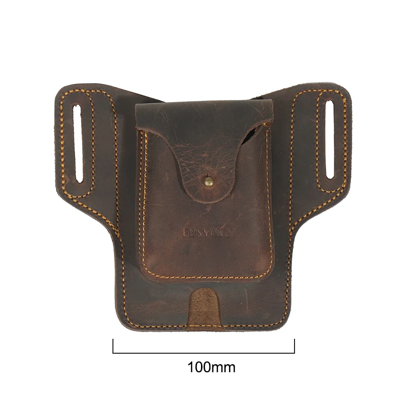 2022 PU Cell Phone Waist Bag Mini Belt Pouch Vintage Style Travel Hiking Outdoor Use OPK1