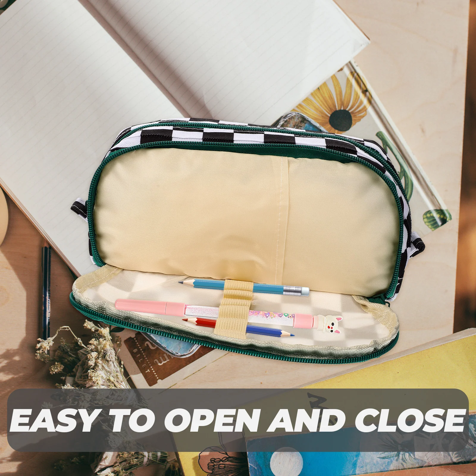 Пенал в шахматном порядке с героями мультфильмов детский маркер ручки из