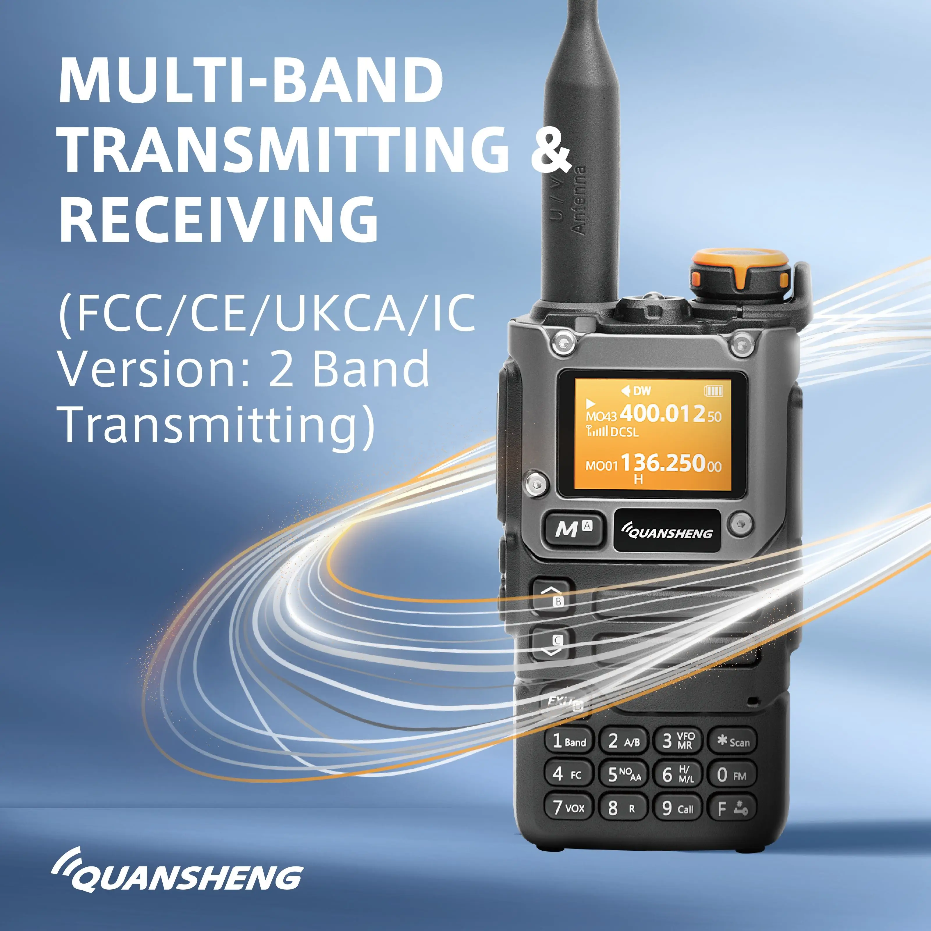 Фото Рация Quansheng UV-K6 (обновленная версия UV-K5) 5 Вт, авиационный диапазон, зарядка Type-C, UHF/VHF, скремблер, NOAA, беспроводная частота №3