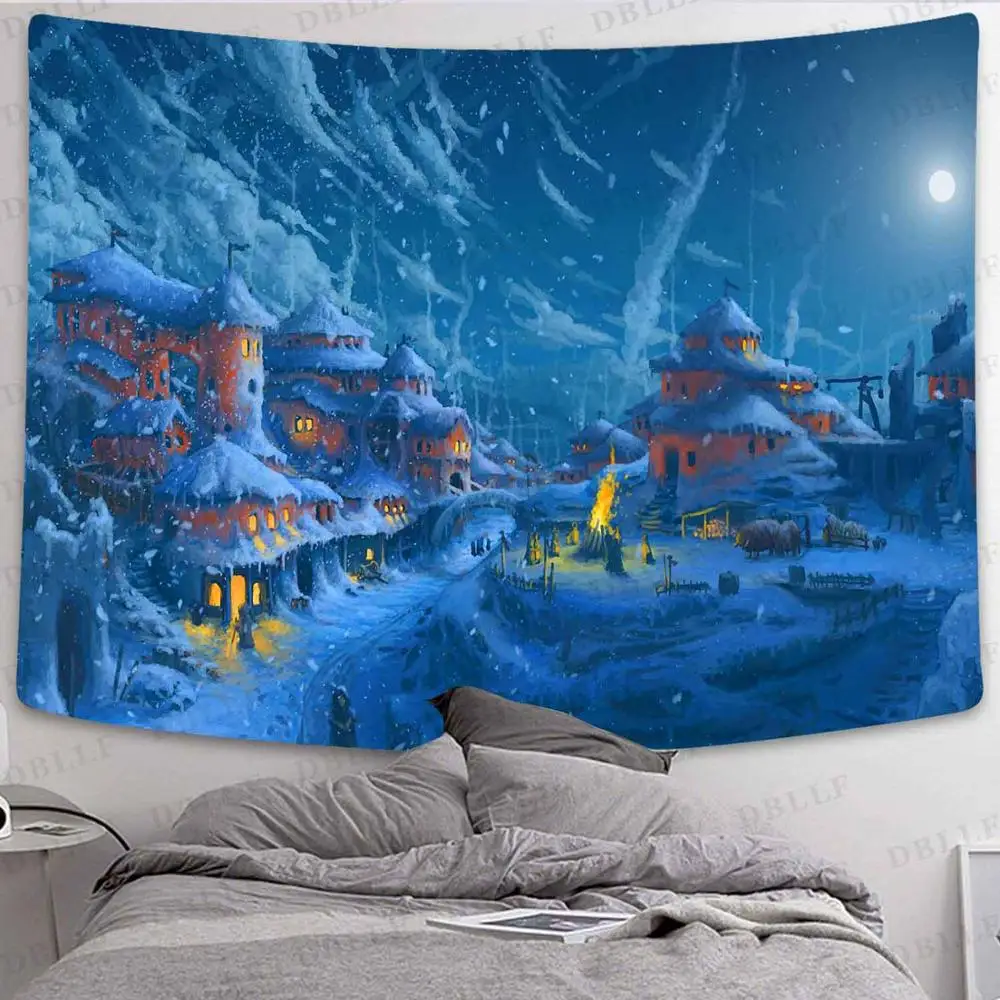 Simsant Cartoon Movie Scene Tapestry Psychedelic Dragon Art Wall Hanging Tapestry Living Room Home Dorm Decoration
