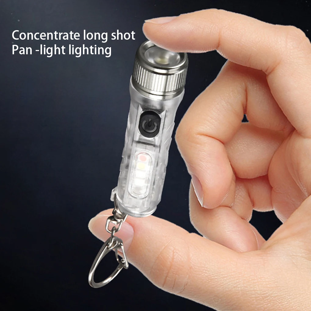 

Mini Keychain Flashlight Waterproof Rechargeable Keyring Torch Portable Outdoor Emergency Lighting Key Chain Lantern Light