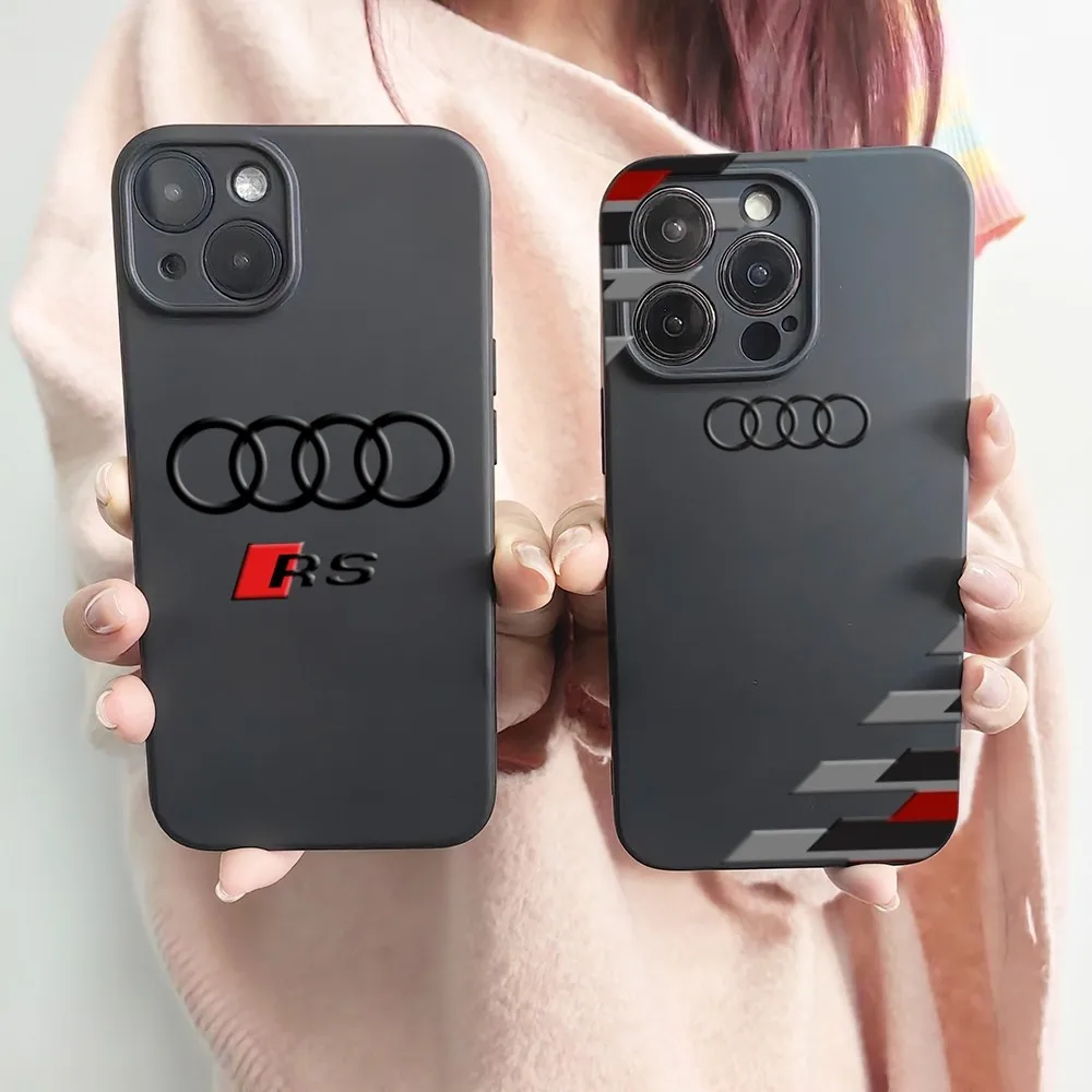 

Черный силиконовый чехол для Audi RS для IPhone 14 Plus 13 12 Mini 11 Pro X XS XR Max