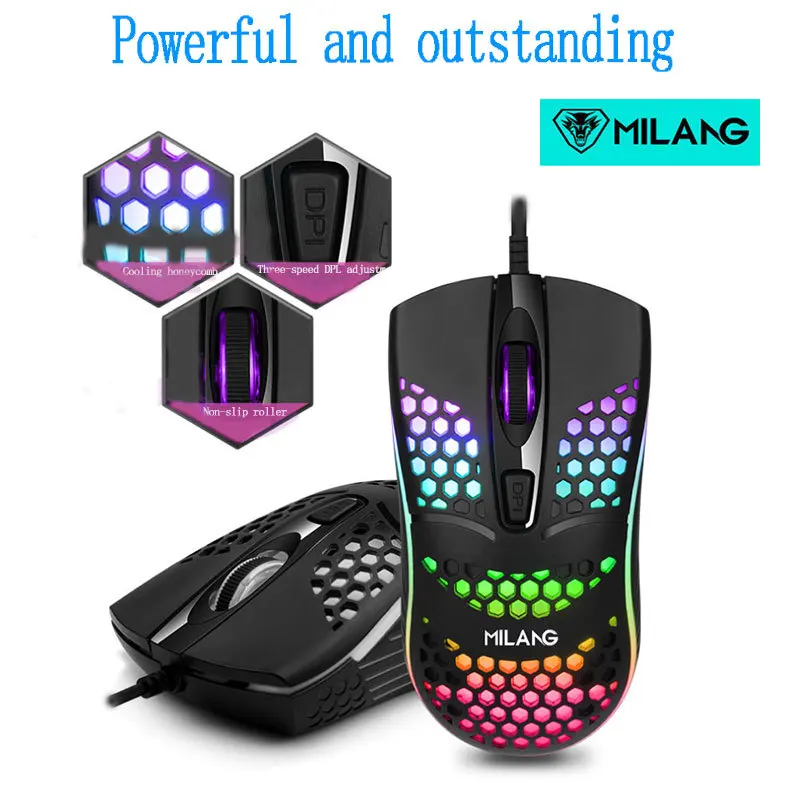 Милая цветная светящаяся USB мышь с отверстиями M7 подходит для Xiaomi Lenovo Huawei