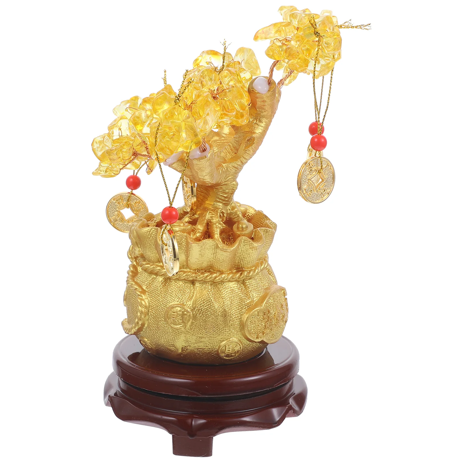 

Fengshui Golden Tree Citrine Gemstone Tree Natural Stone Fortune Chinese Wealth Decorative Figurine for Home Office