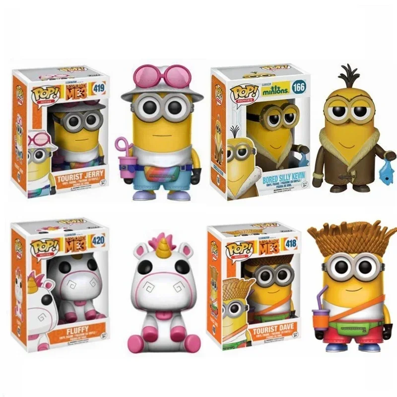 Фото FUNKO POP Гадкий я 3 Туристический Дэйв 418 #   Джерри 419 #   Пушистый 420р #   Кайл 422 #   Фигурка из ПВХ, коллекционная модель, детские игрушки №1