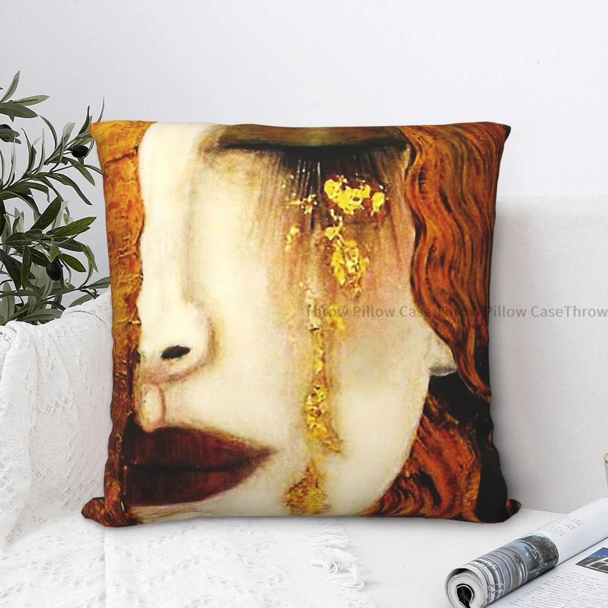 

Golden Tears Cojines Gustav Klimt Oil Painting Throw Pillow Case Cushion Covers Home Sofa Chair Decorative Backpack