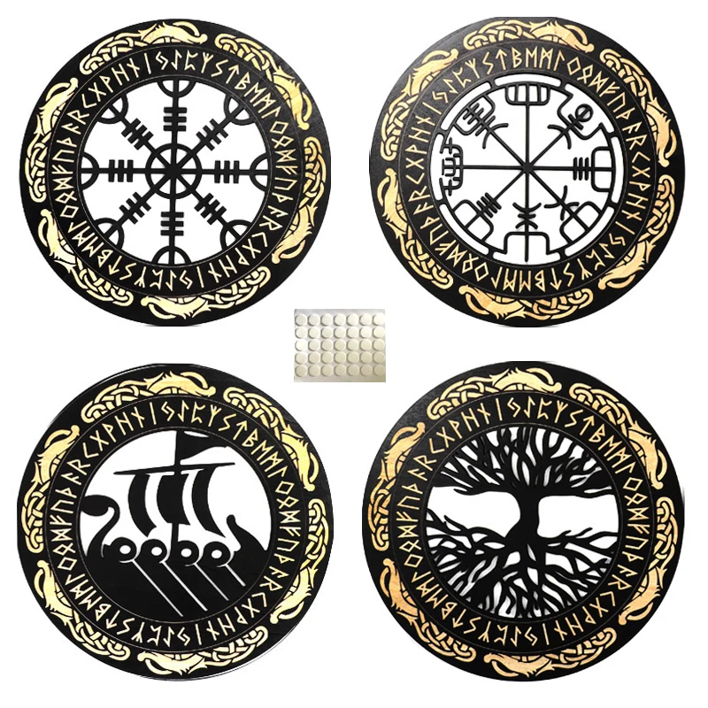

Home Decor Viking Wooden Wall Art Nordic Decor Viking Rune Amulet Lucky Symbol Office Decoration Wall Decoration Items